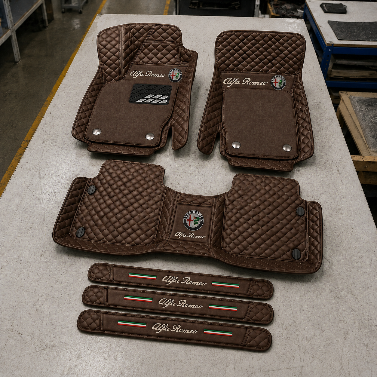 Set di Tappetini Auto Premium in Pelle Ecologica — Protezione Elegante per la Tua Auto