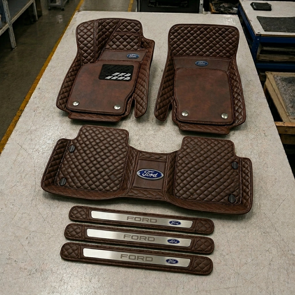 Set di Tappetini Auto Premium in Pelle Ecologica — Protezione Elegante per la Tua Auto