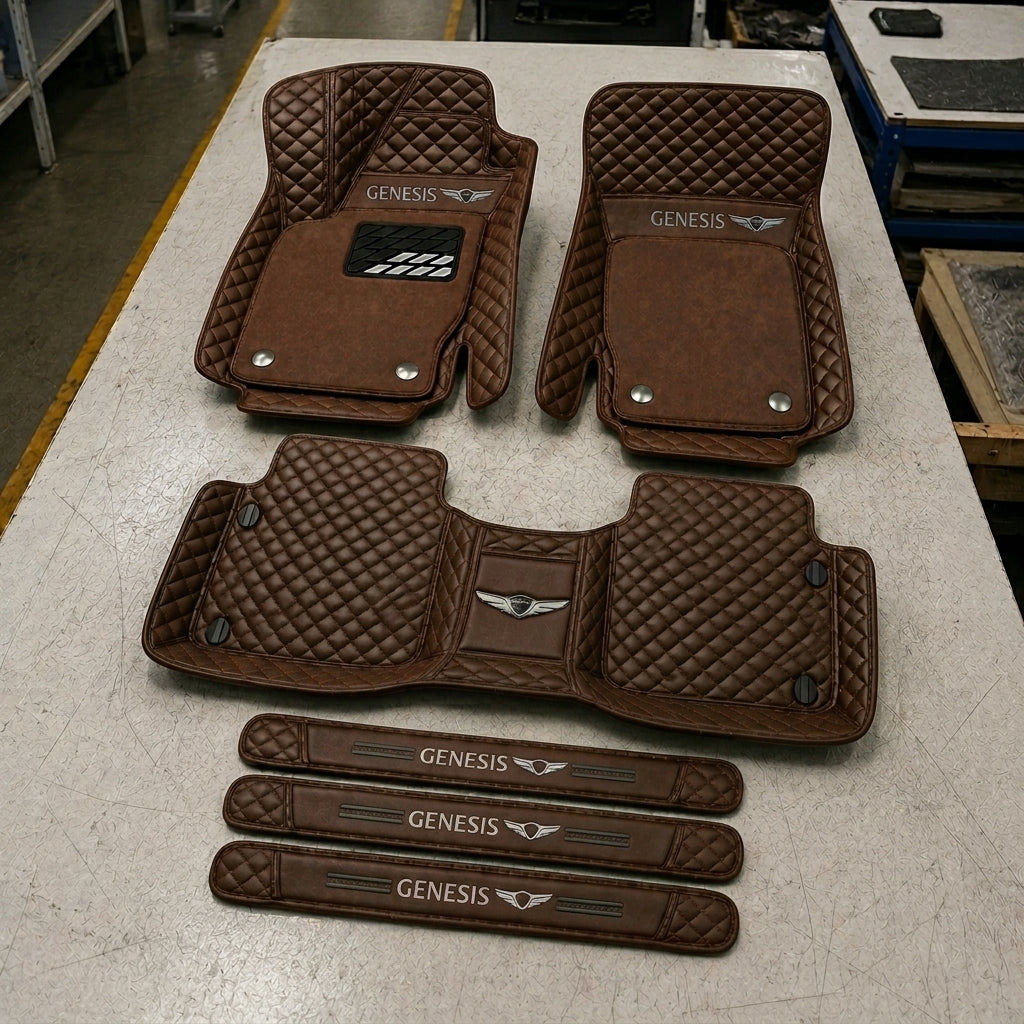 Set di Tappetini Auto Premium in Pelle Ecologica — Protezione Elegante per la Tua Auto